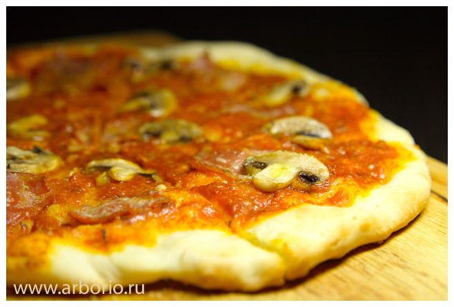 Пицца с ветчиной и грибами Пицца с ветчиной и грибами